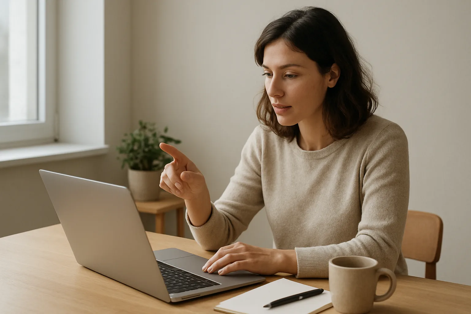 E-commerçant utilisant un assistant shopping IA sur ordinateur.